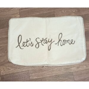 Pillow cover, let's stay home, zipper bottom.